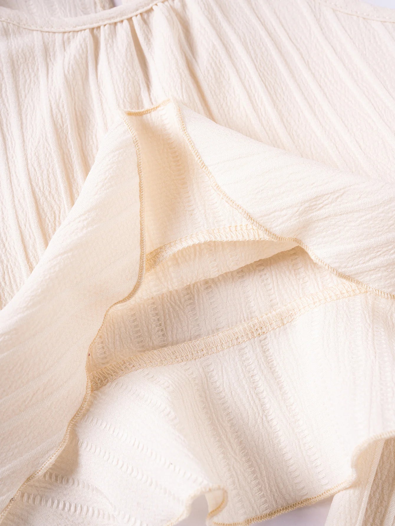 White Ruffle Baby Dress & Wide-Leg Pants Set