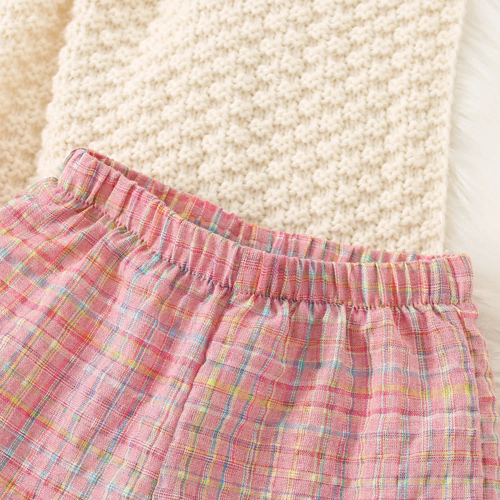 Cotton Puff Sleeve Top & Ruffle Shorts Set