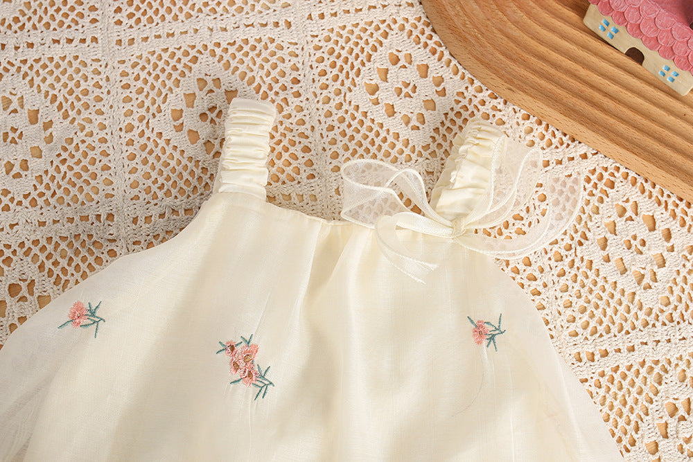 Floret Fringe Mesh Romper