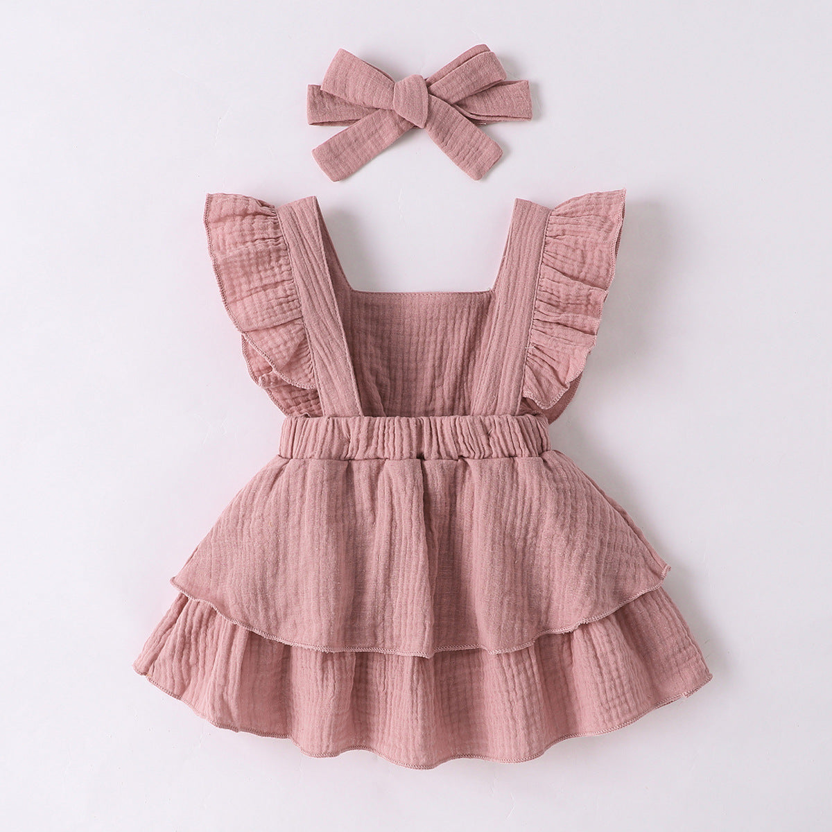 Ruffled Hem Muslin Dress