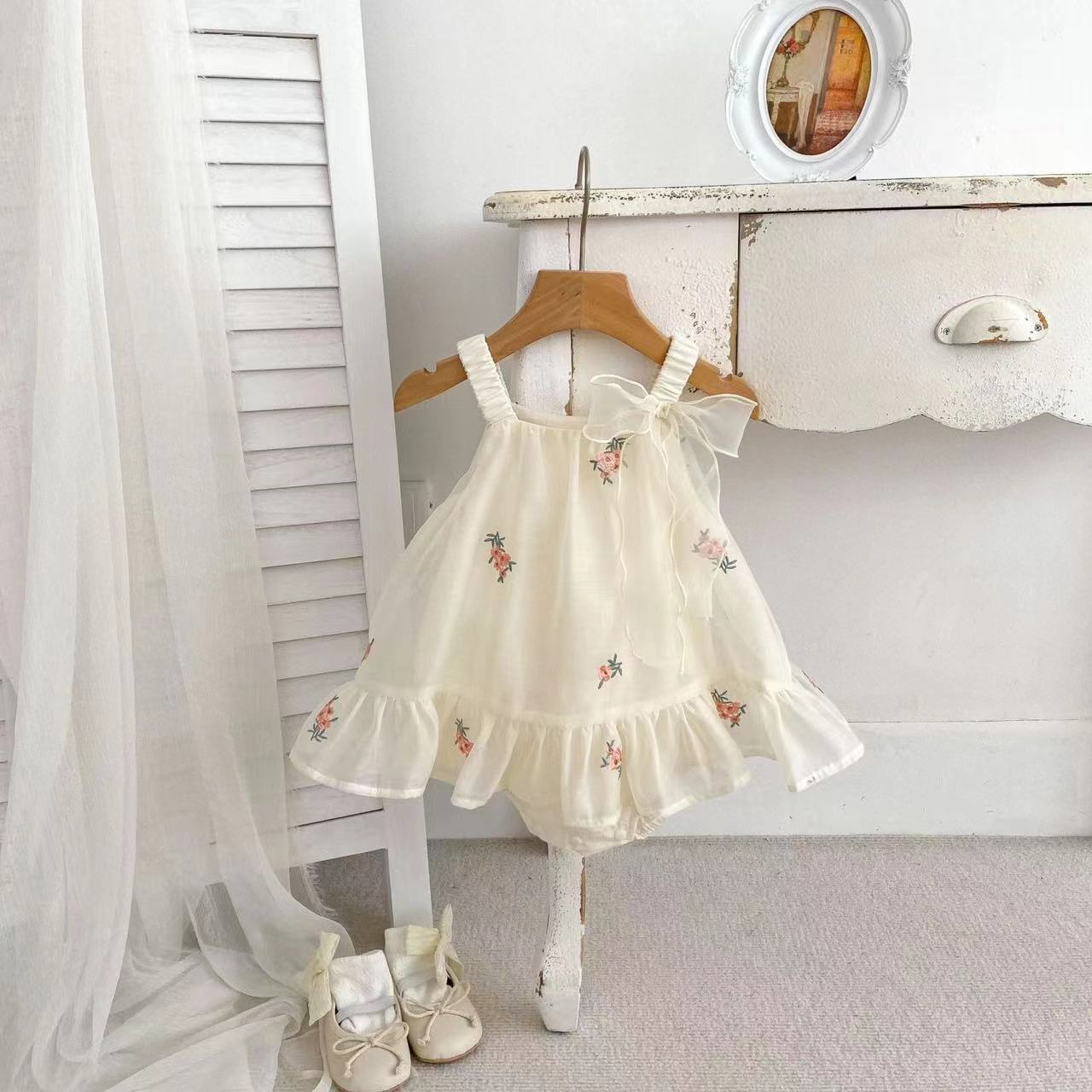 Floret Fringe Mesh Romper