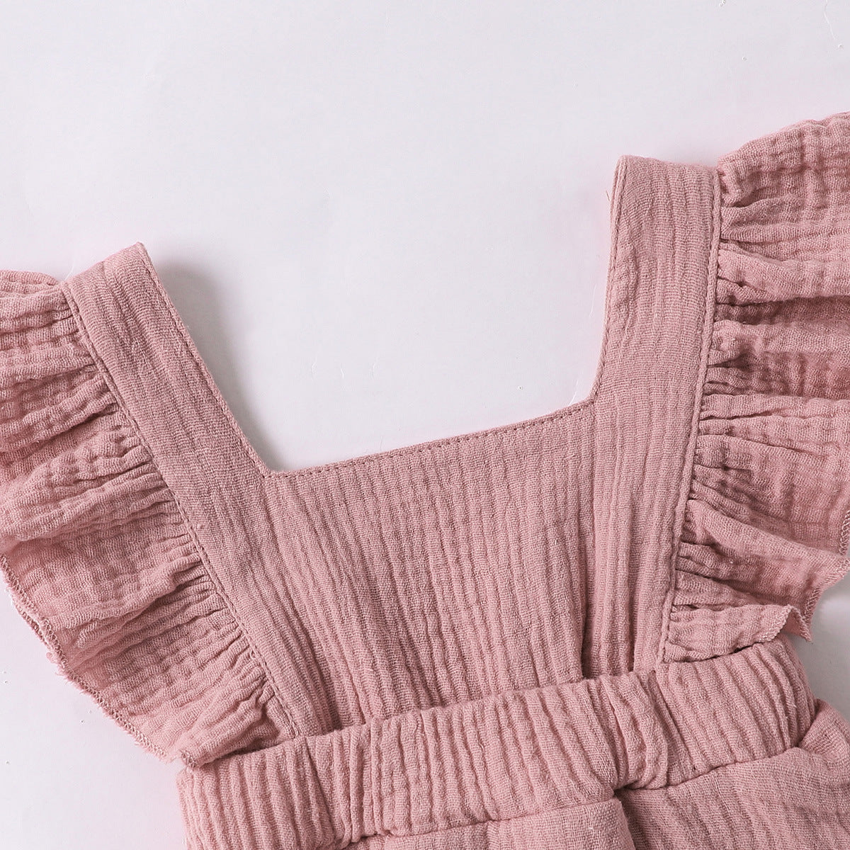 Ruffled Hem Muslin Dress