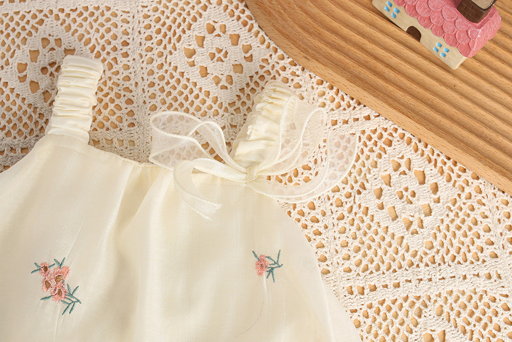Floret Fringe Mesh Romper