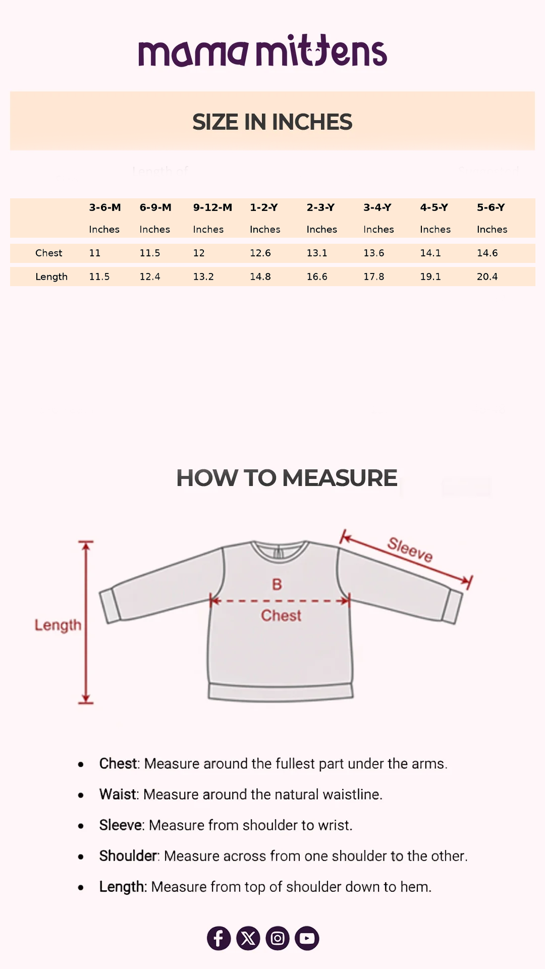 Size Chart for Pumpkin Pop Chunky Sweater