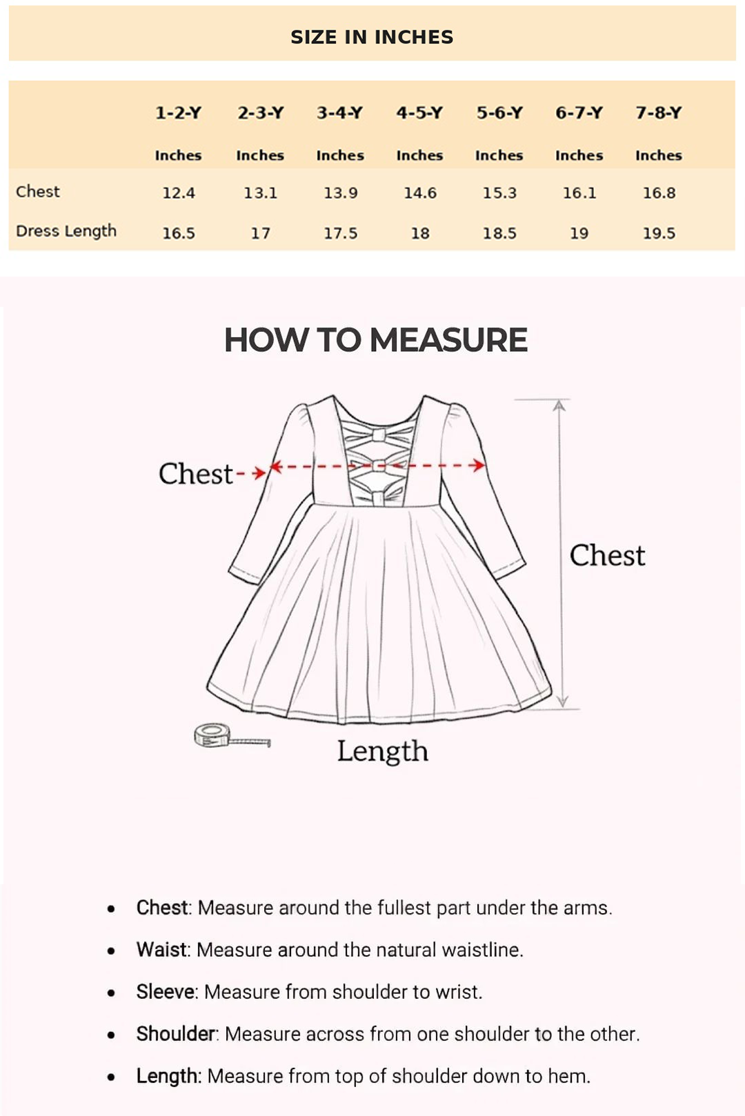 Size Chart for Rosalie Embroidered Floral Top