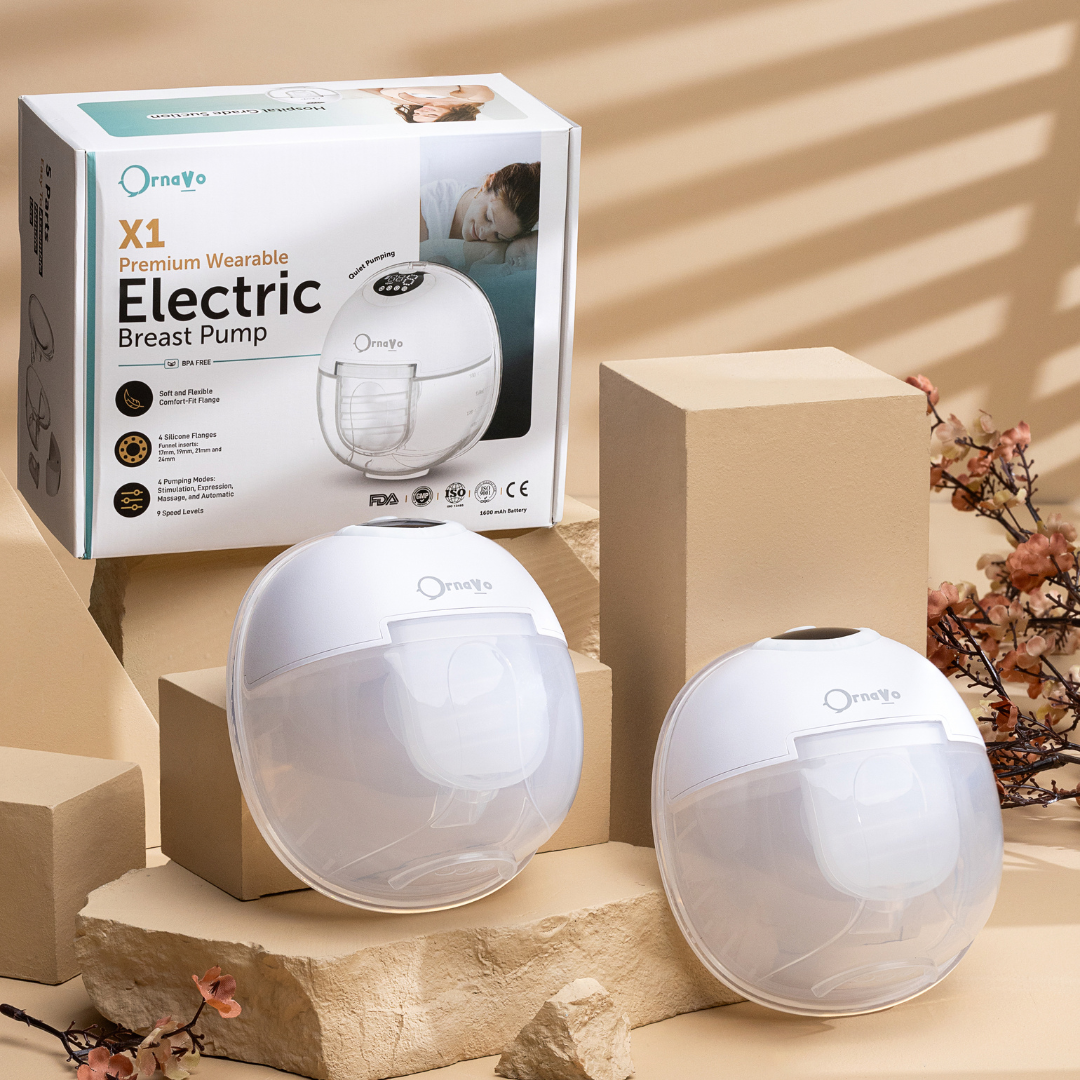 Set of double wearable breast pumps