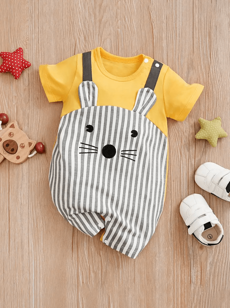 Cute Mouse Print Jumpsuit for Boys