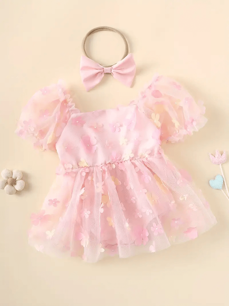 Pretty Pink Floral Dress for Girls