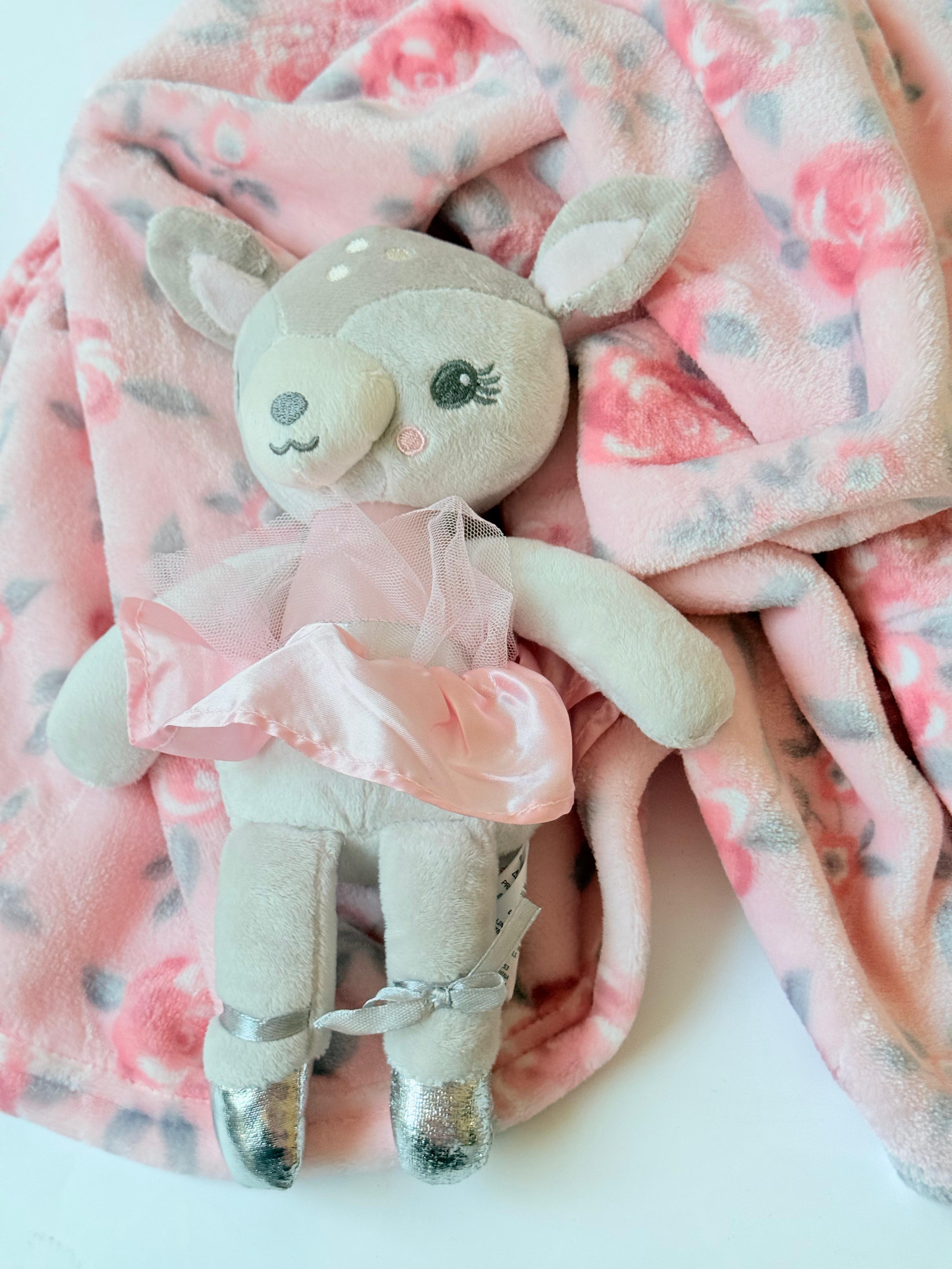 Plush Blanket With Stuff Toy - Deer Fawn