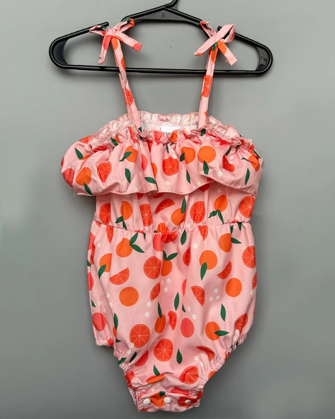 Citrus Print Ruffle Baby Romper