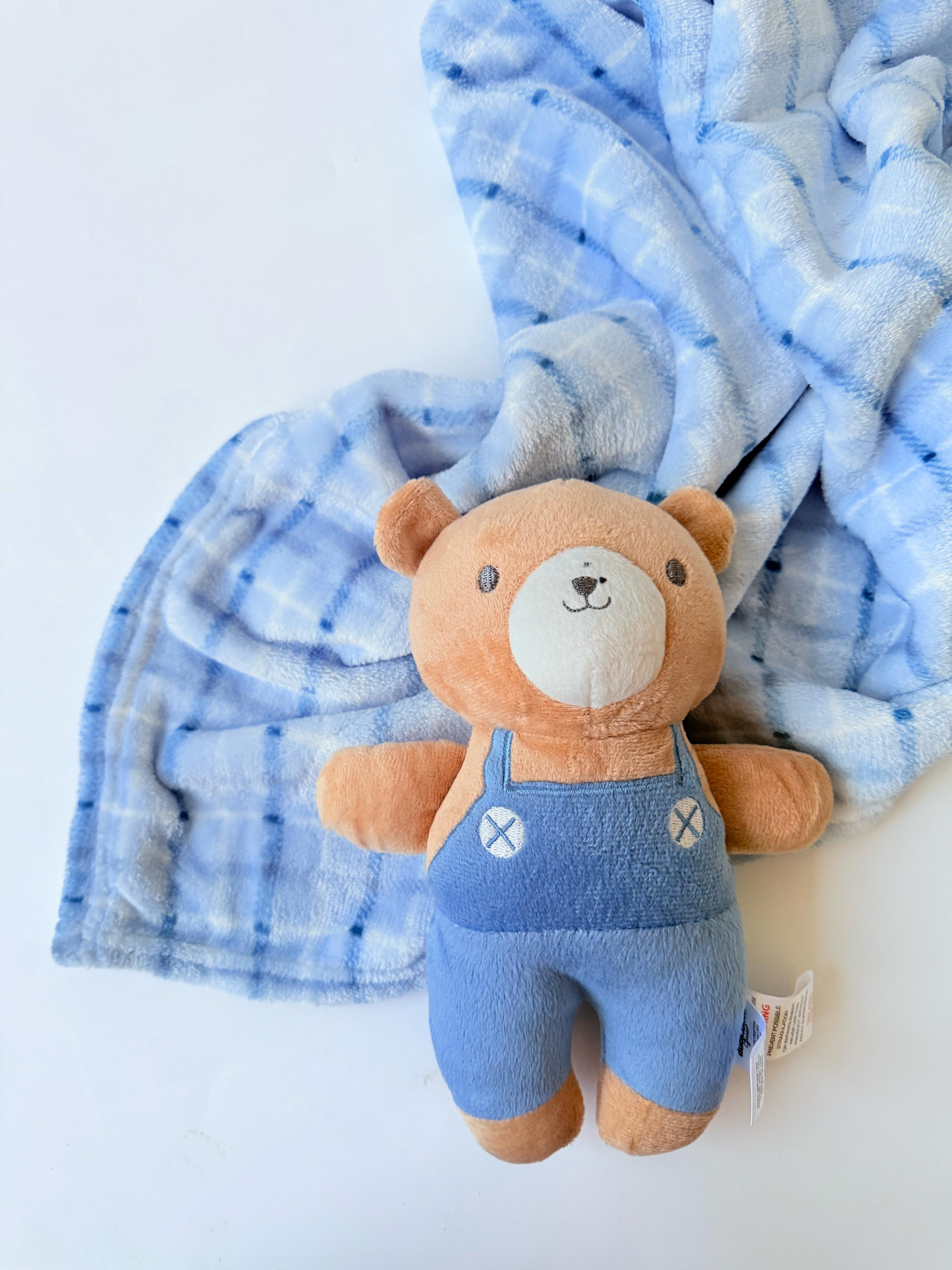 Plush Blanket With Stuff Toy - Teddy Bear