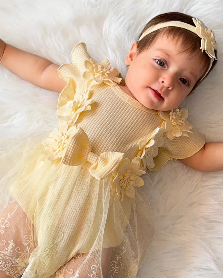 Elara Petal Romper Dress