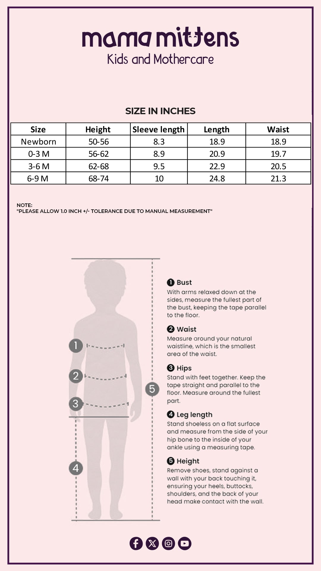 Size Chart for Avocado Snuggle Jumper (Pack of 2)