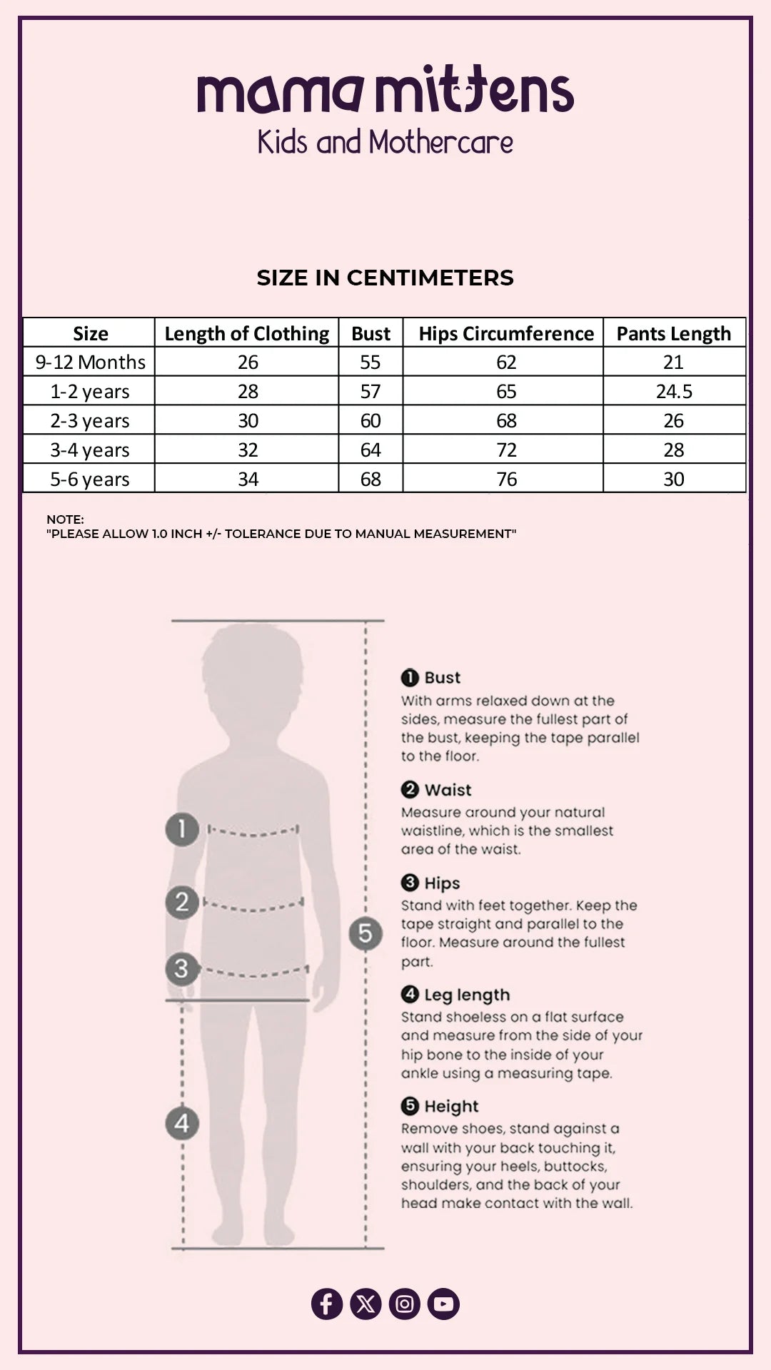 Size Chart for Isla Tank & Short Set - Pink