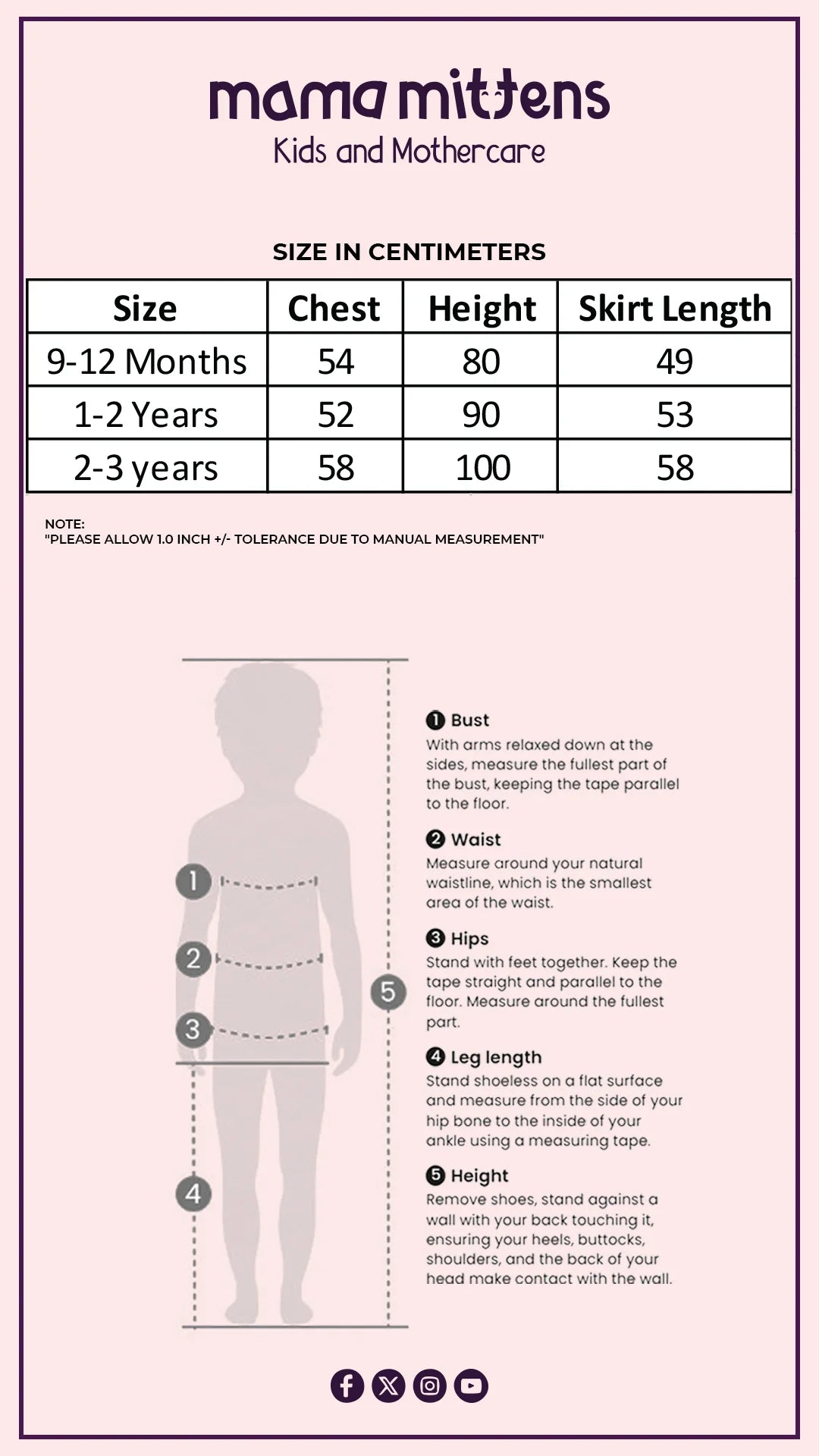Size Chart for Sunshine Sparkle Tulle Party Dress
