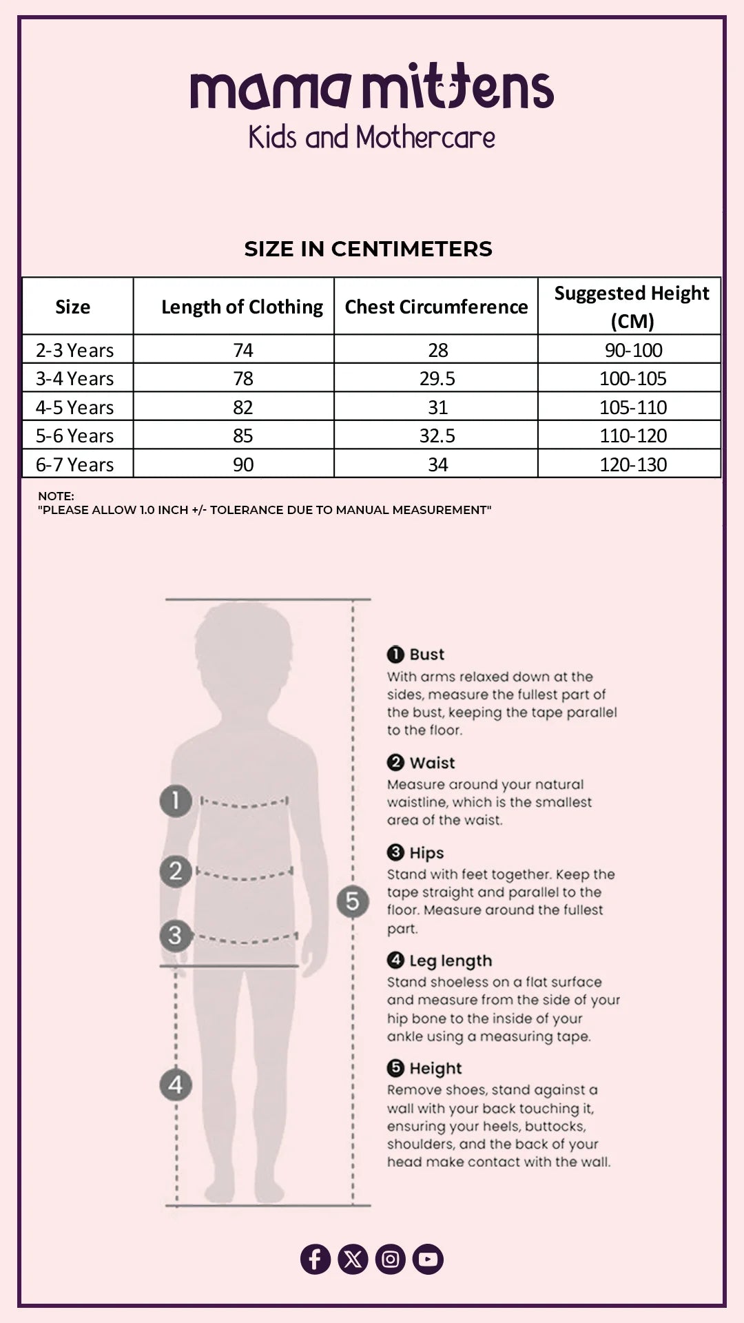 Size Chart for Summer Cotton Fly Sleeve Bow-knot Jumpsuit