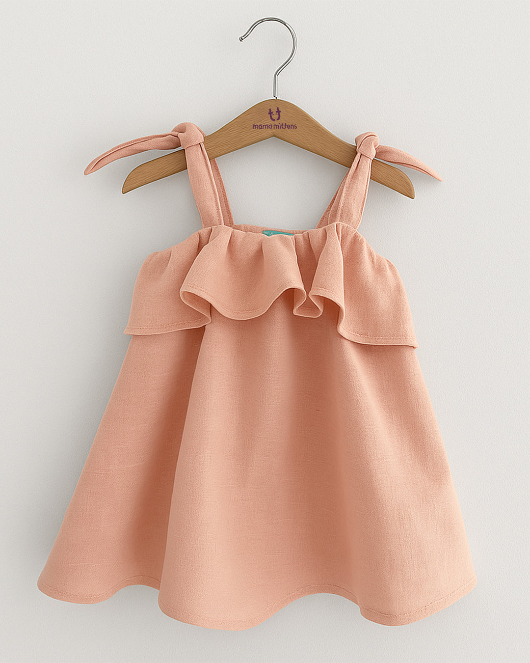 Tie-Shoulder Poppy Linen Dress