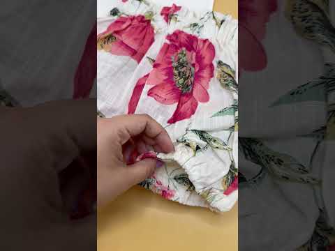 Peplum Button Top & Floral Shorts Set