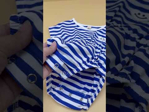Happy Stripes Smiley Cotton Romper