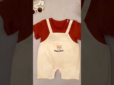 Bear Print Dungaree Jumpsuit