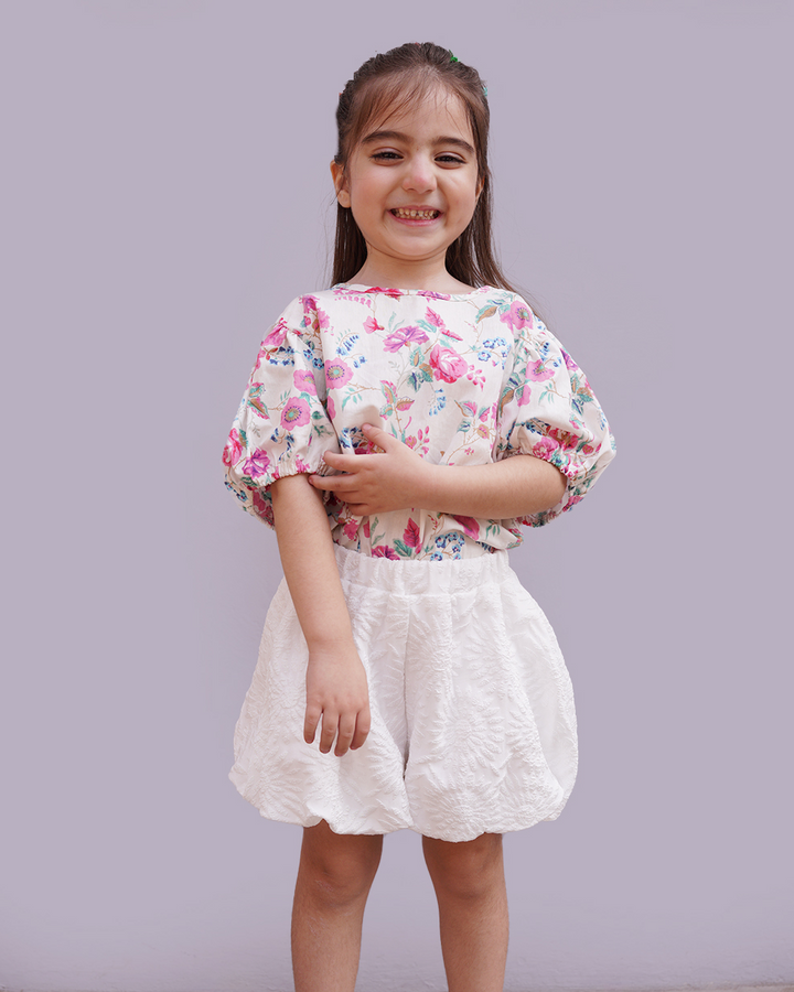 Pink Puff Sleeve Mesh Dress