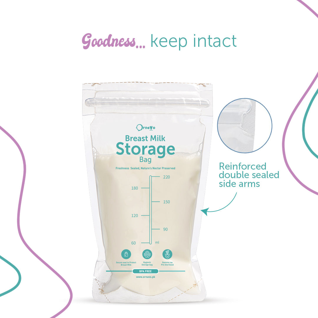 reinforced double sealed milk storage bag