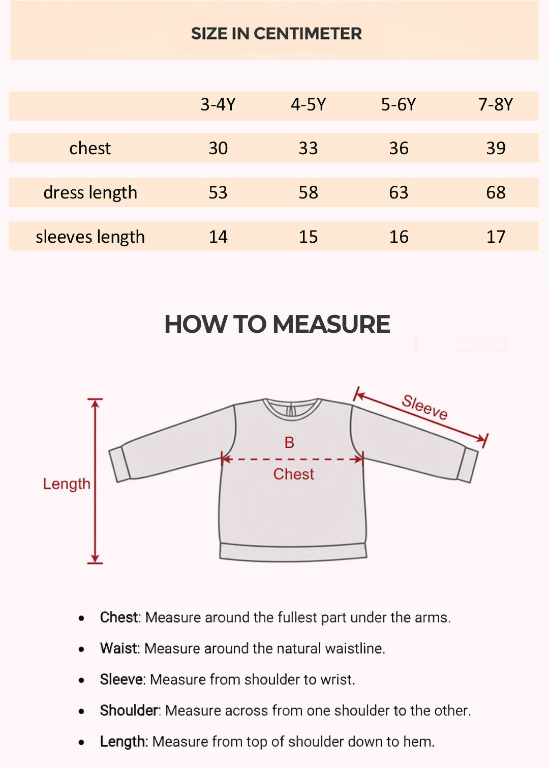 Size Chart for Eleanor Cotton Co-Ord Set