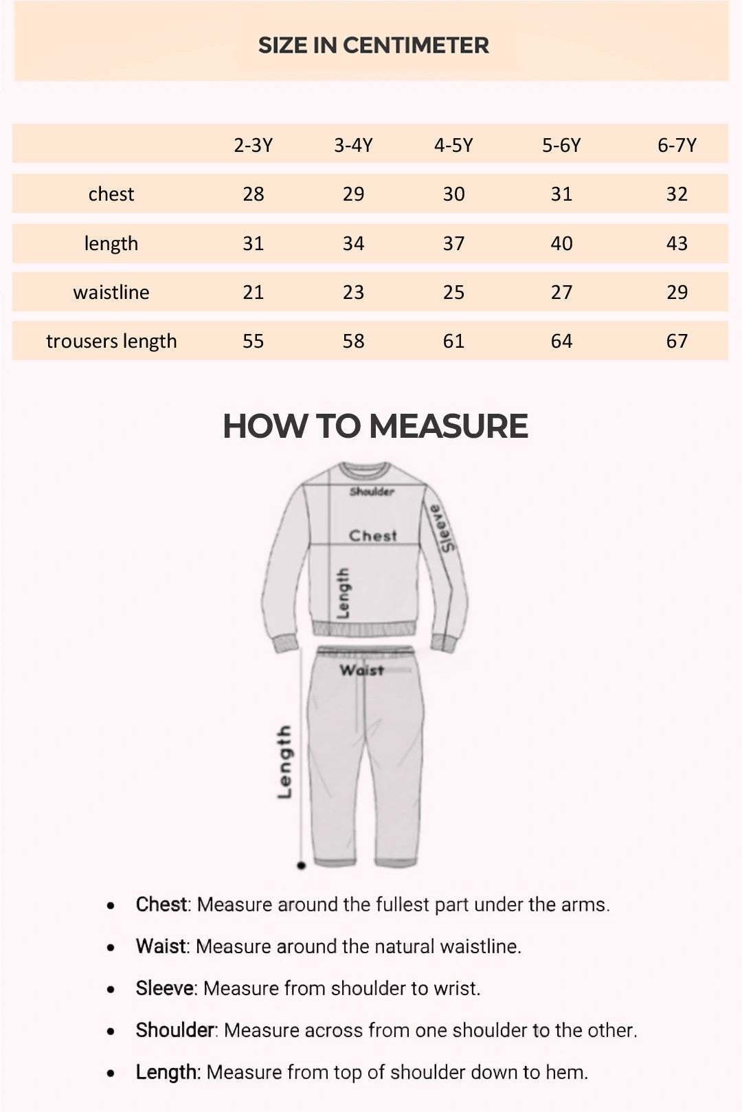 Size Chart for Saphira 3D Butterfly Dress