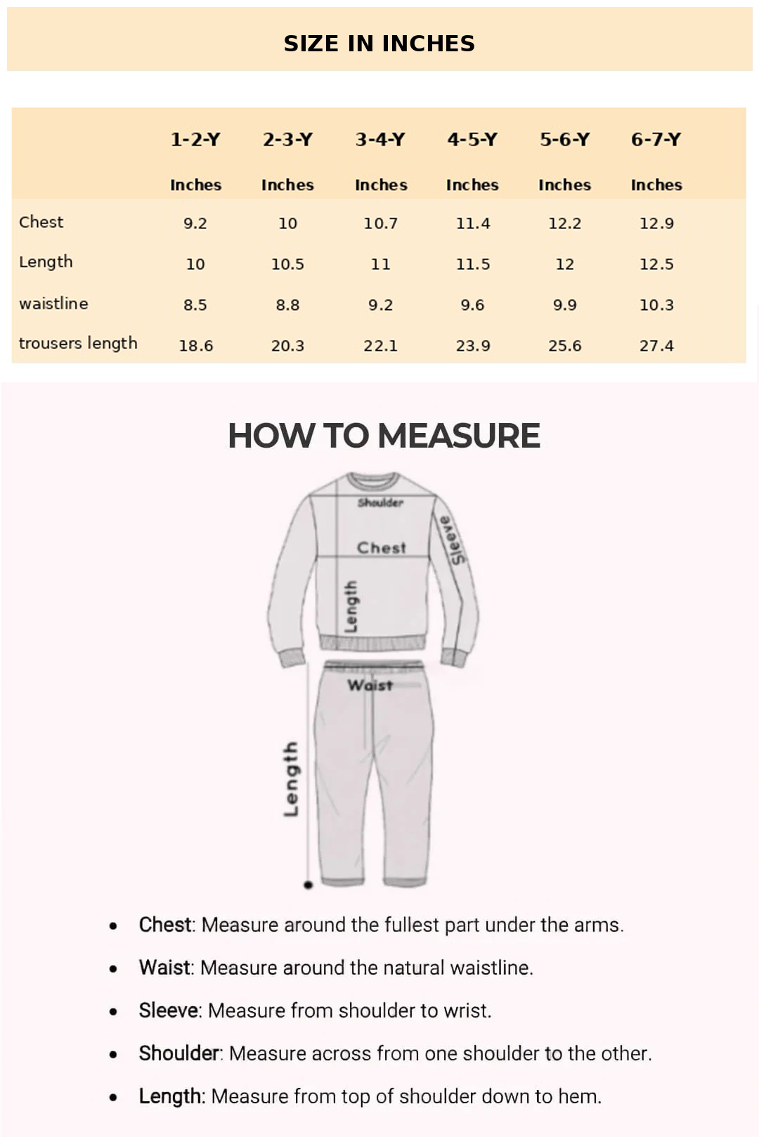 Size Chart for Veronica Solid Co-ord Set